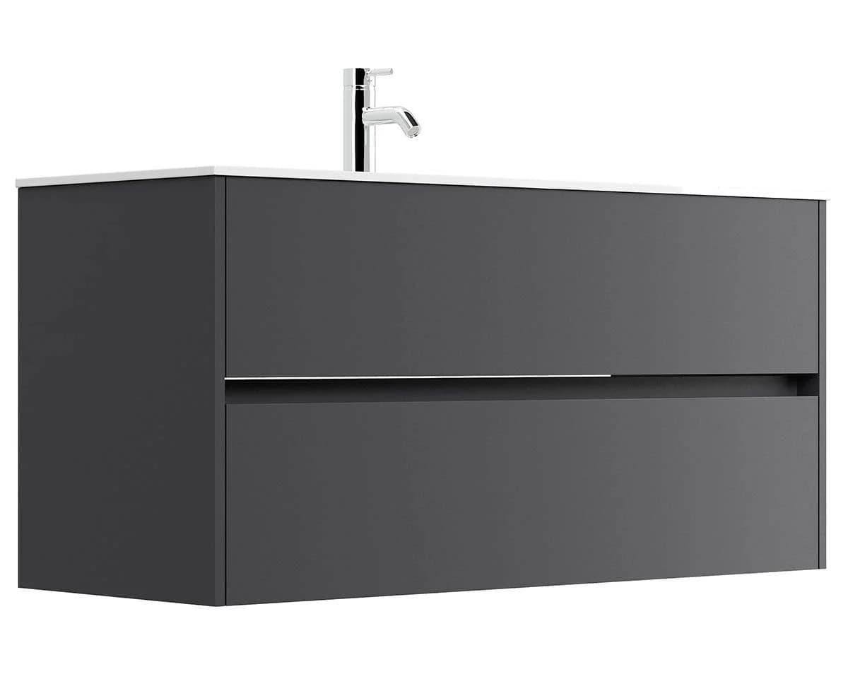 Posseik Badmöbel Limes Waschtisch 120cm 2 Schubladen Weiß - Bild 2