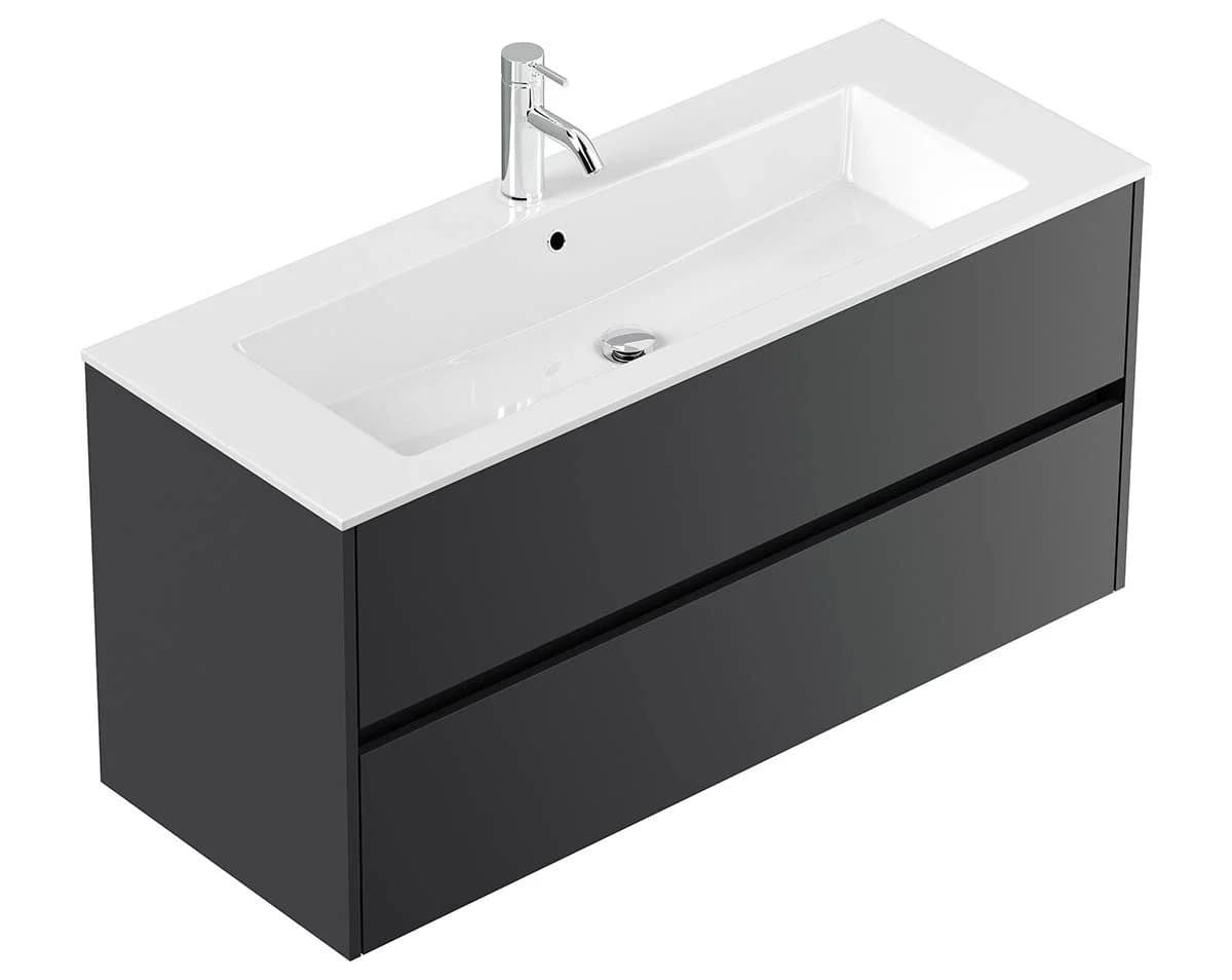 Posseik Badmöbel Limes Waschtisch 120cm 2 Schubladen Weiß - Bild 3