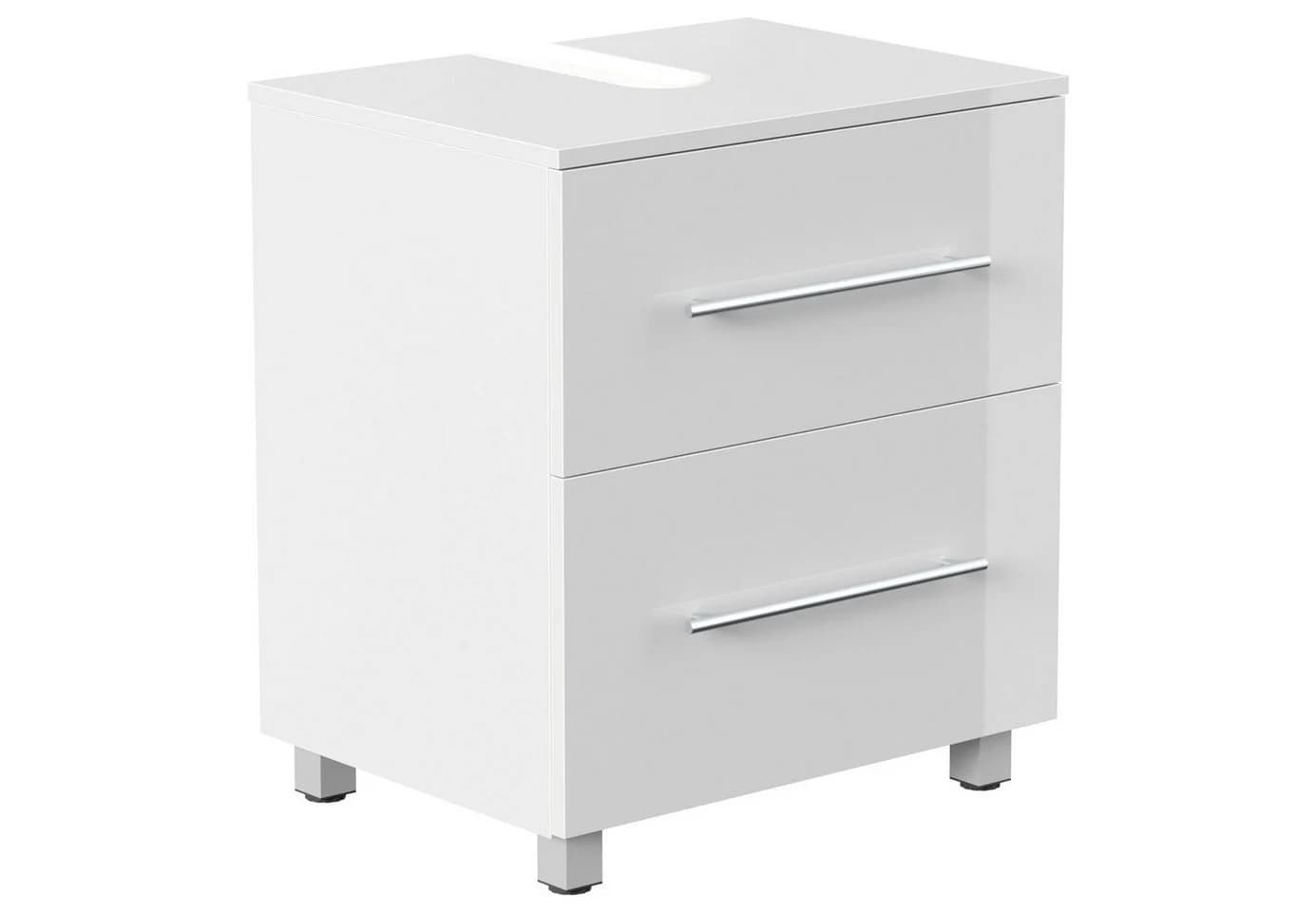 Magnolia Home Waschtischunterschrank 55 cm Weiß Hochglanz SoftClose - Bild 2