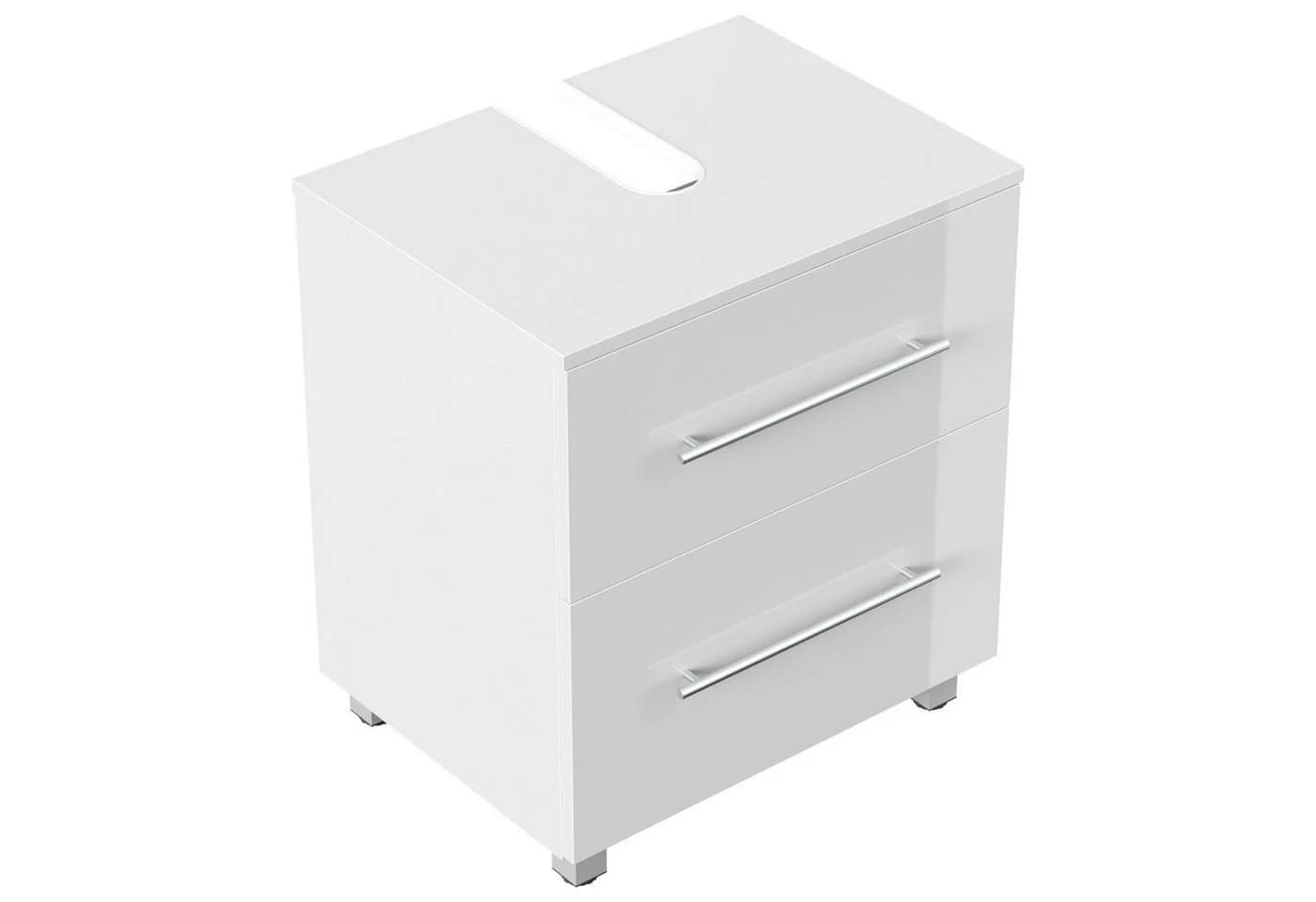 Magnolia Home Waschtischunterschrank 55 cm Weiß Hochglanz SoftClose - Bild 3