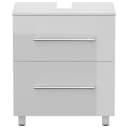 Magnolia Home Waschtischunterschrank 55 cm Weiß Hochglanz SoftClose Bild 5