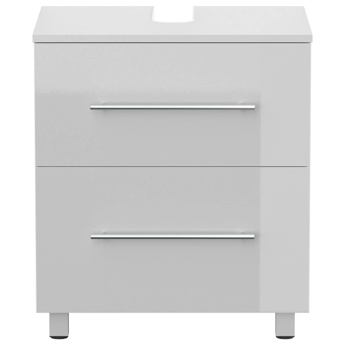 Magnolia Home Waschtischunterschrank 55 cm Weiß Hochglanz SoftClose - Bild 5