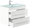 Magnolia Home Waschtisch Vitro 750 mit Glaswaschbecken SoftClose Hochglanz Bild 1