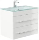 Magnolia Home Waschtisch Vitro 750 mit Glaswaschbecken SoftClose Hochglanz Bild 2