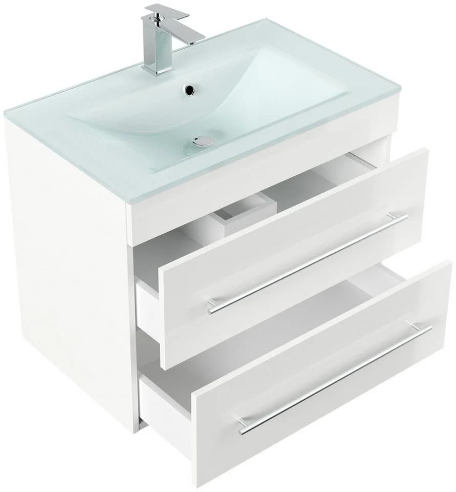 Magnolia Home Waschtisch Vitro 750 mit Glaswaschbecken SoftClose Hochglanz - Bild 4