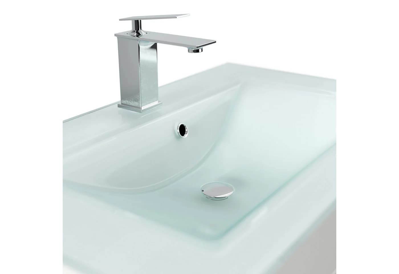 Magnolia Home Waschtisch Vitro 750 mit Glaswaschbecken SoftClose Hochglanz - Bild 5