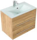 Magnolia Home Badmöbel Vitro 750 mit Glaswaschbecken Eiche Gold Bild 3