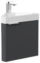 Magnolia Home Waschtisch Gäste WC Eckbadmöbel Diamant Slimline SoftClose Bild 3