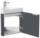 Magnolia Home Waschtisch Gäste WC Eckbadmöbel Diamant Slimline SoftClose Bild 4