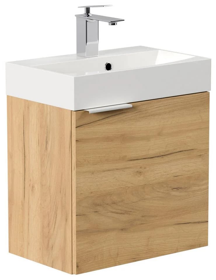Magnolia Home Badunterschrank Kubus Slimline 50cm SoftClose Eiche Gold - Bild 3
