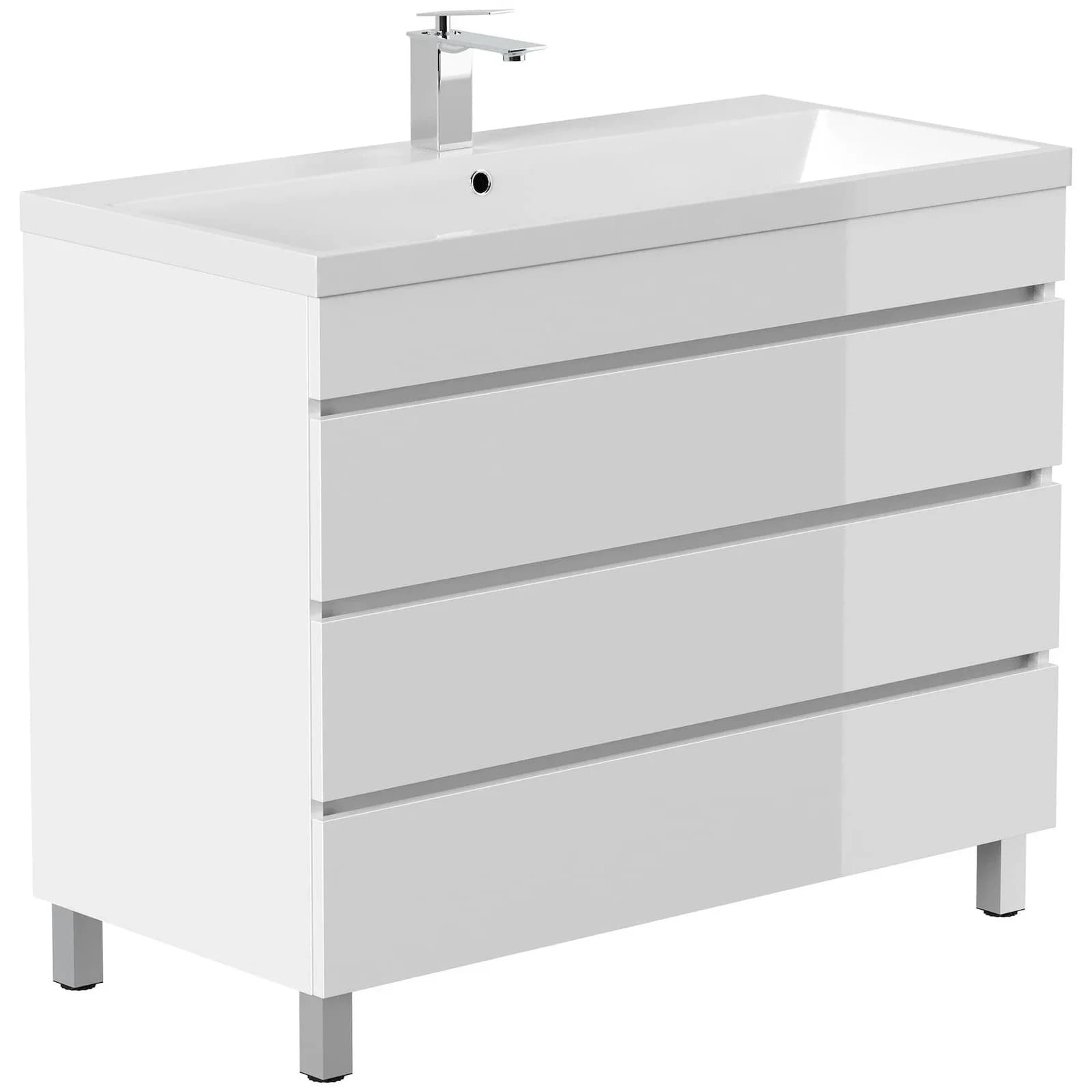 Posseik Stand Badmöbel Fellini 100 SoftClose Eiche Gold - Bild 2