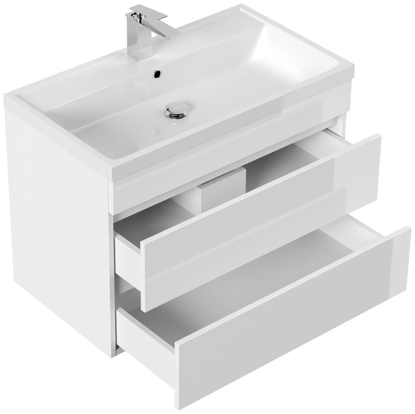 Magnolia Home Waschtisch Badmöbel Via 80 SoftClose Weiß Hochglanz