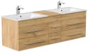 Magnolia Home Badmöbelset Roma XL 4-teilig Eiche Gold mit Spiegelschrank Bild 3