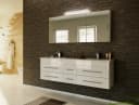 Magnolia Home Waschtisch Badmöbelset Roma XL 2-teilig mit Spiegelschrank Weiß Hochglanz Bild 2