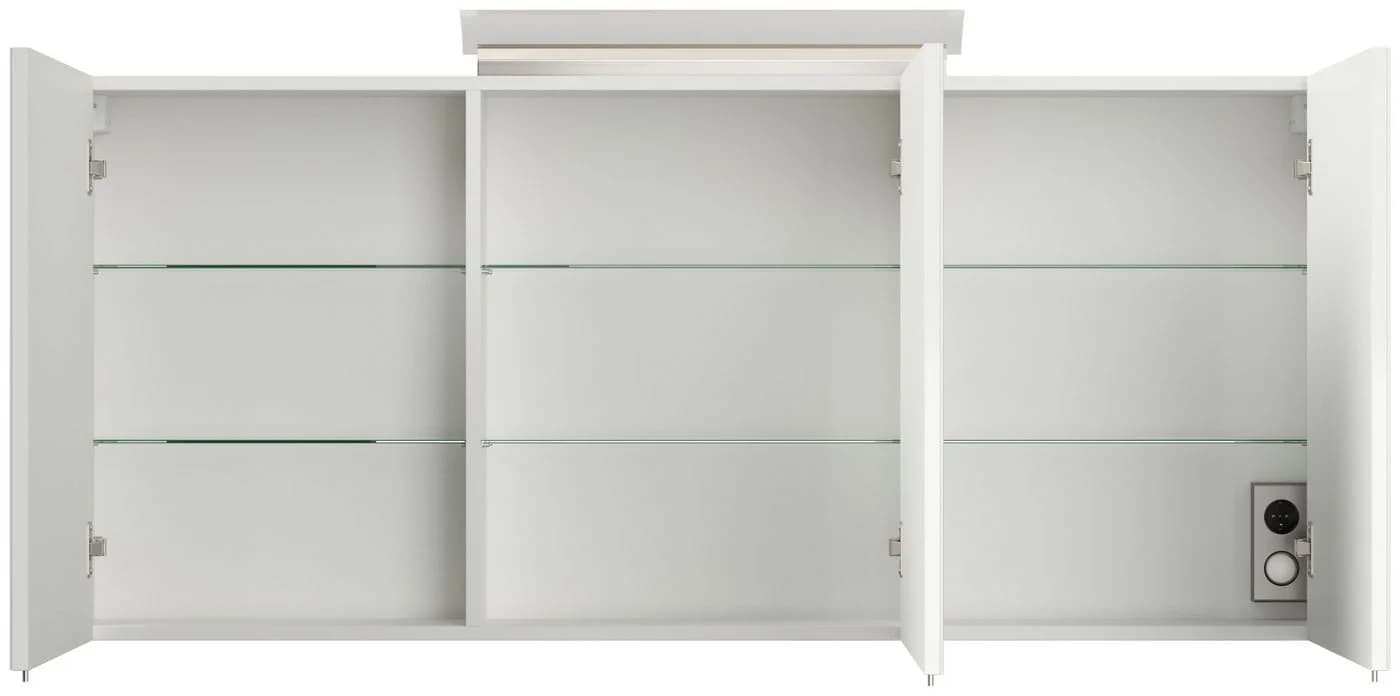 Magnolia Home Waschtisch Badmöbelset Roma XL 2-teilig mit Spiegelschrank Weiß Hochglanz - Bild 5