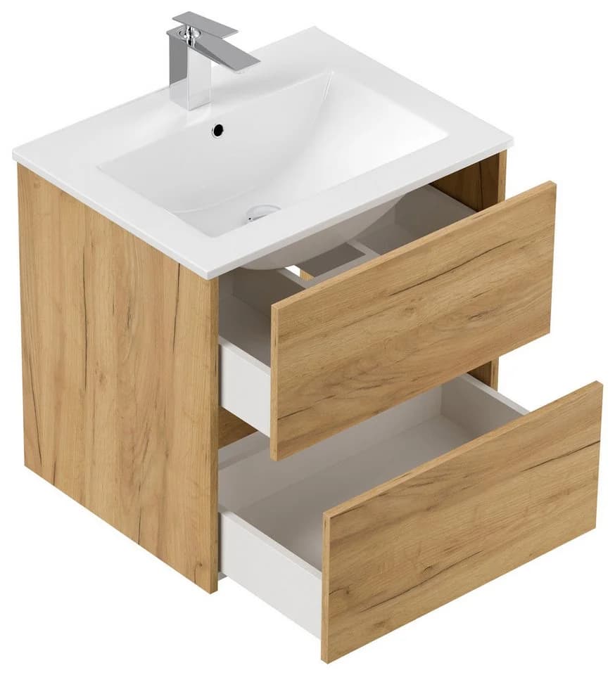 Magnolia Home Badmöbel-Set Taifun 3-tlg. Eiche mit Spiegelschrank