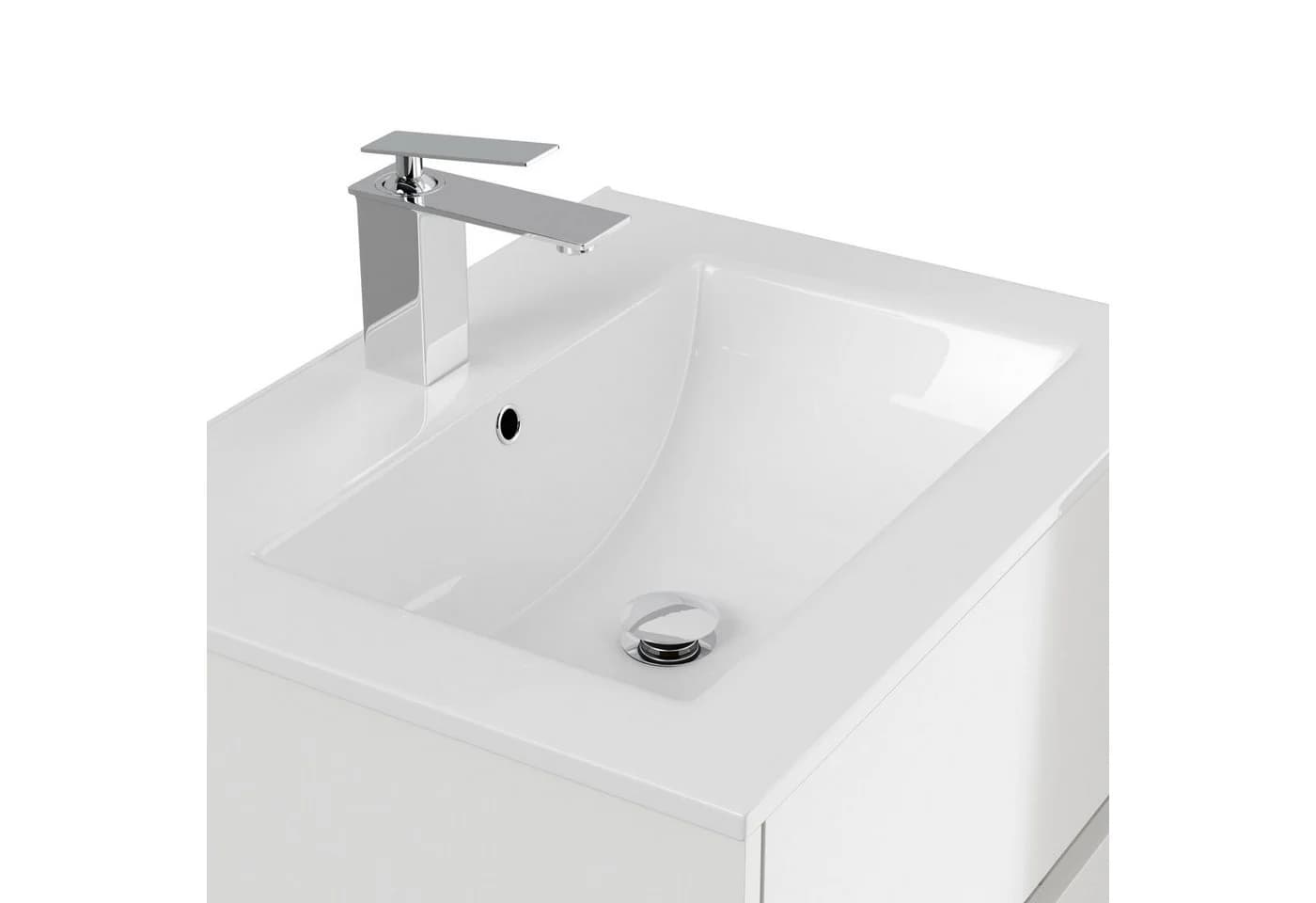 Magnolia Home Badmöbel-Set Taifun 60cm 2tlg mit Spiegelschrank weiß hochglanz - Bild 3