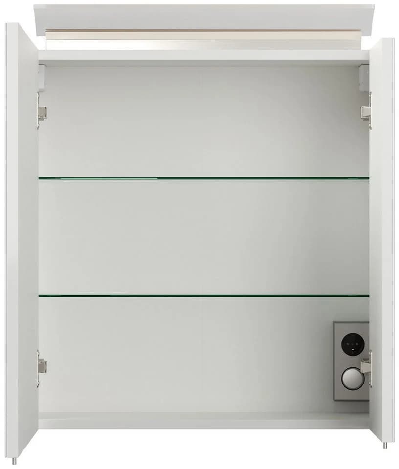 Magnolia Home Badmöbel-Set Taifun 60cm 2tlg mit Spiegelschrank weiß hochglanz - Bild 5