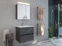 Magnolia Home Badmöbel-Set Taifun 60cm mit Spiegelschrank Softtouch Grau Bild 2