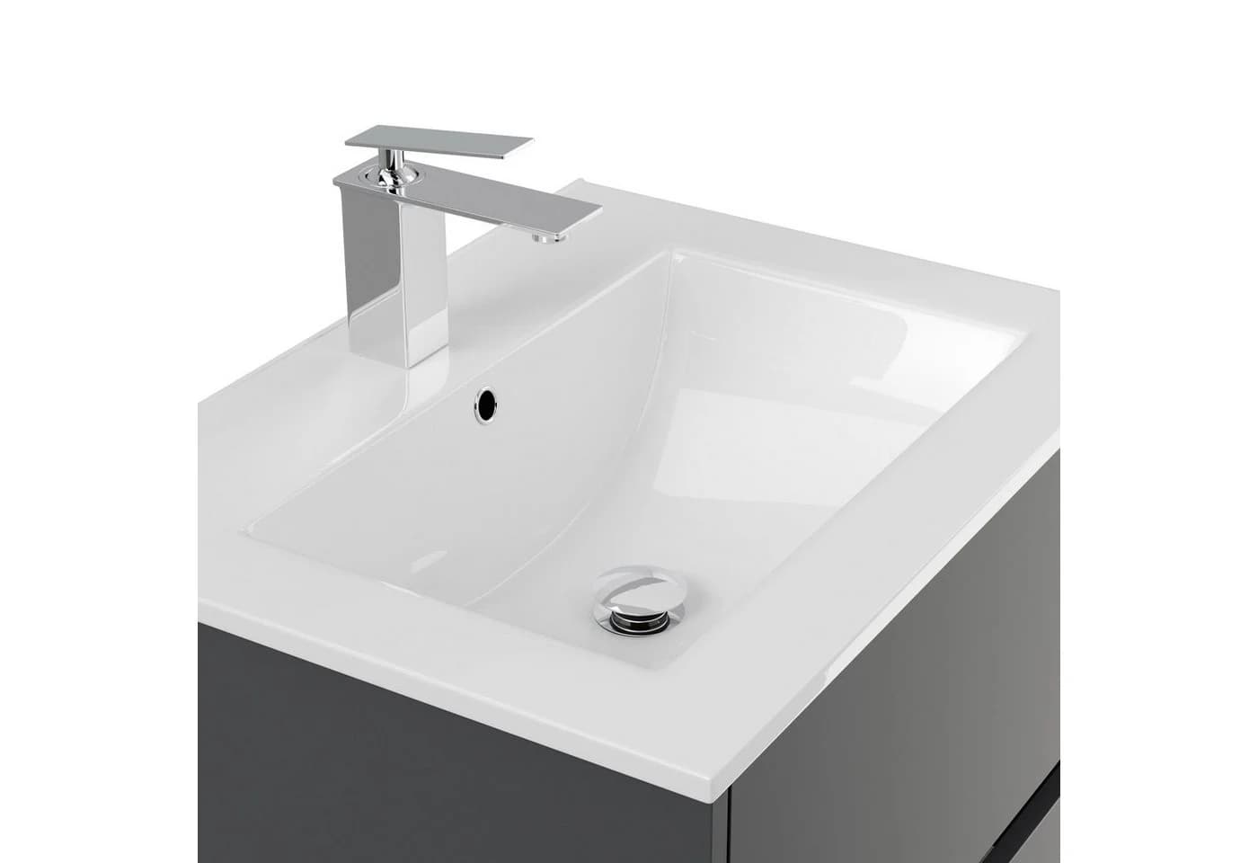 Magnolia Home Badmöbel-Set Taifun 60cm mit Spiegelschrank Softtouch Grau - Bild 3
