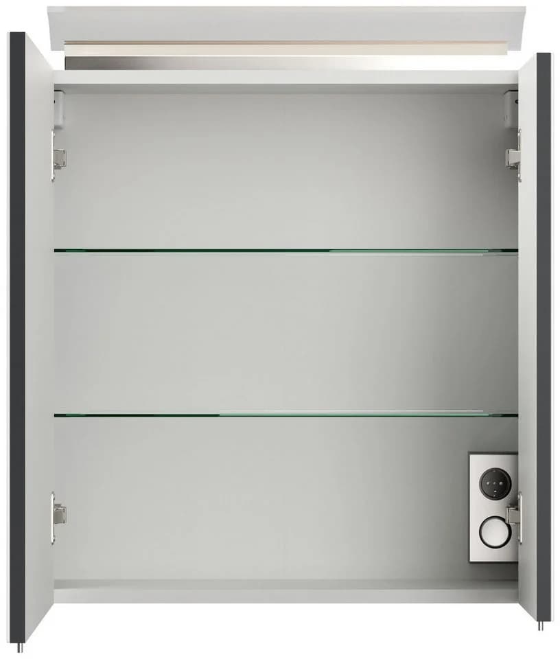 Magnolia Home Badmöbel-Set Taifun 60cm mit Spiegelschrank Softtouch Grau - Bild 5
