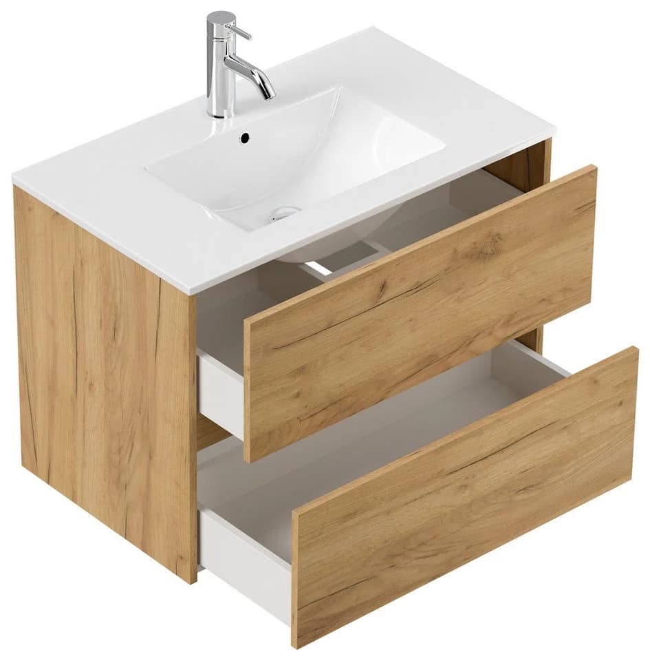 Taifun Badmöbel-Set 80cm 4-tlg. mit Spiegelschrank & 2x Seitenschrank