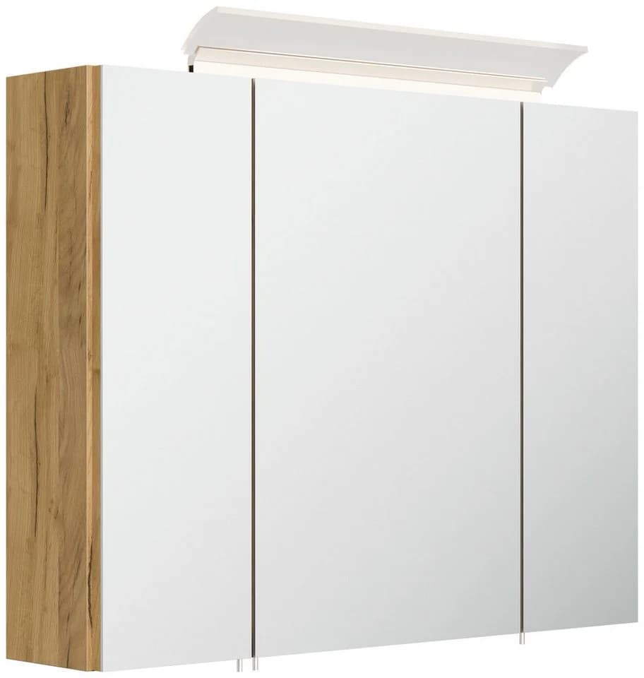 Magnolia Home Badmöbel-Set Taifun 80cm mit Spiegelschrank Eiche Gold - Bild 4