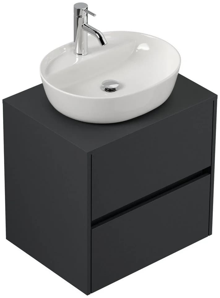 Magnolia Home Badmöbel Taifun 60cm mit ovalem Aufsatzwaschbecken grafit - Bild 2
