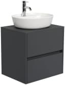 Magnolia Home Badmöbel Taifun 60cm mit ovalem Aufsatzwaschbecken grafit Bild 3