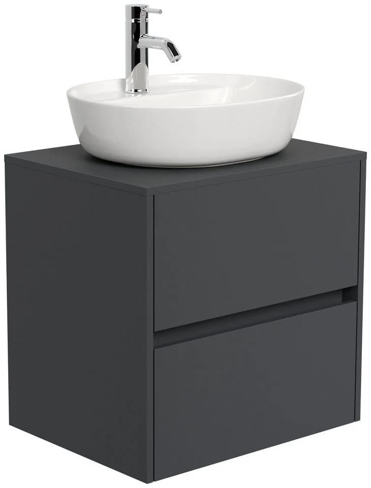 Magnolia Home Badmöbel Taifun 60cm mit ovalem Aufsatzwaschbecken grafit - Bild 3