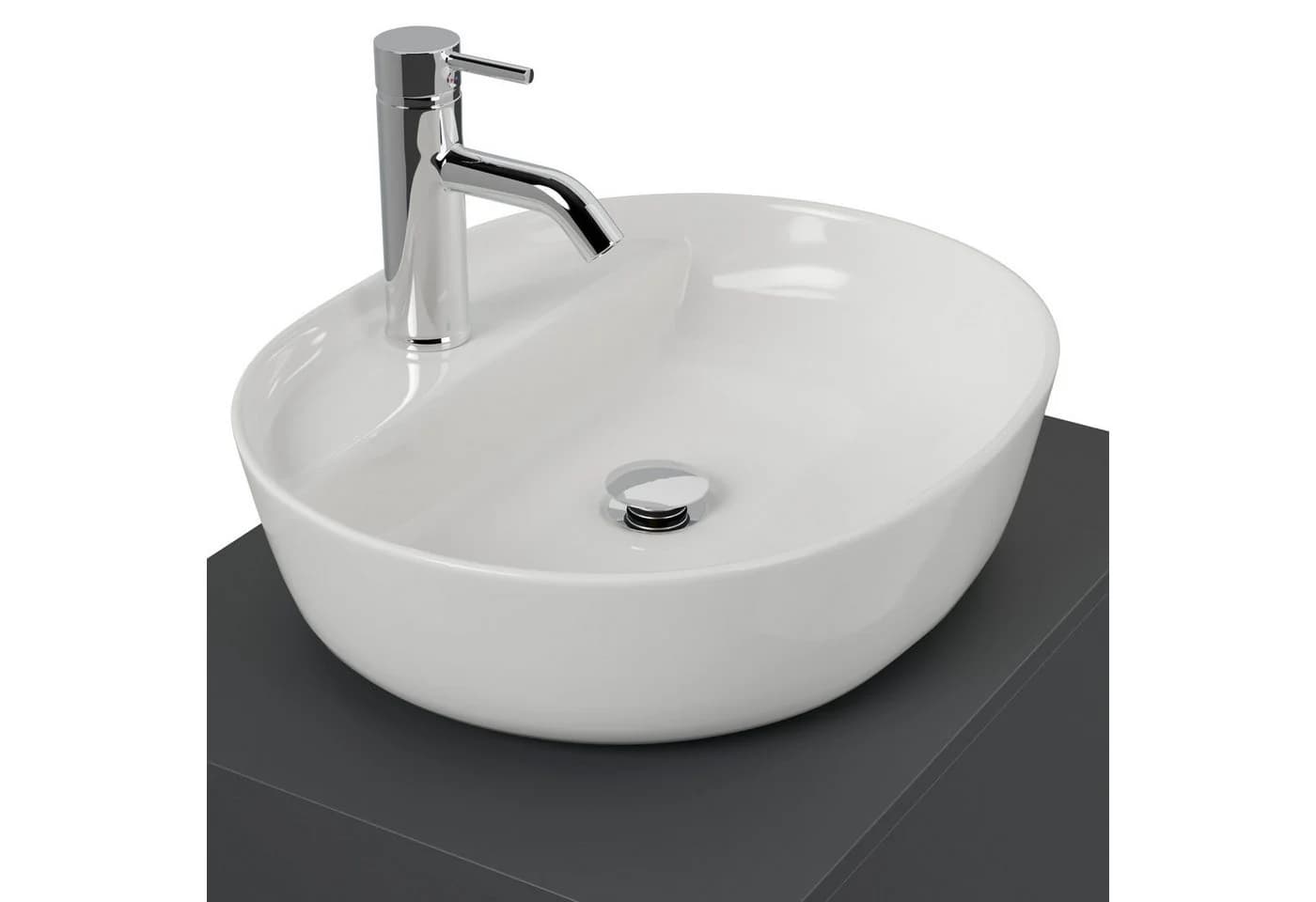 Magnolia Home Badmöbel Taifun 60cm mit ovalem Aufsatzwaschbecken grafit - Bild 5