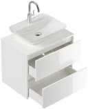Magnolia Home Badmöbel Taifun 70cm mit Aufsatzwaschbecken weiß hochglanz Bild 1