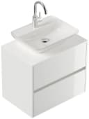 Magnolia Home Badmöbel Taifun 70cm mit Aufsatzwaschbecken weiß hochglanz Bild 2
