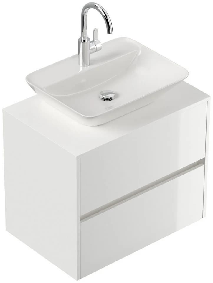 Magnolia Home Badmöbel Taifun 70cm mit Aufsatzwaschbecken weiß hochglanz - Bild 2