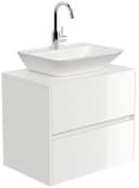 Magnolia Home Badmöbel Taifun 70cm mit Aufsatzwaschbecken weiß hochglanz Bild 3