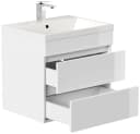 Magnolia Home Waschtisch Badmöbel Via 60 SoftClose Weiß Hochglanz Grifflose Schubladen Bild 4