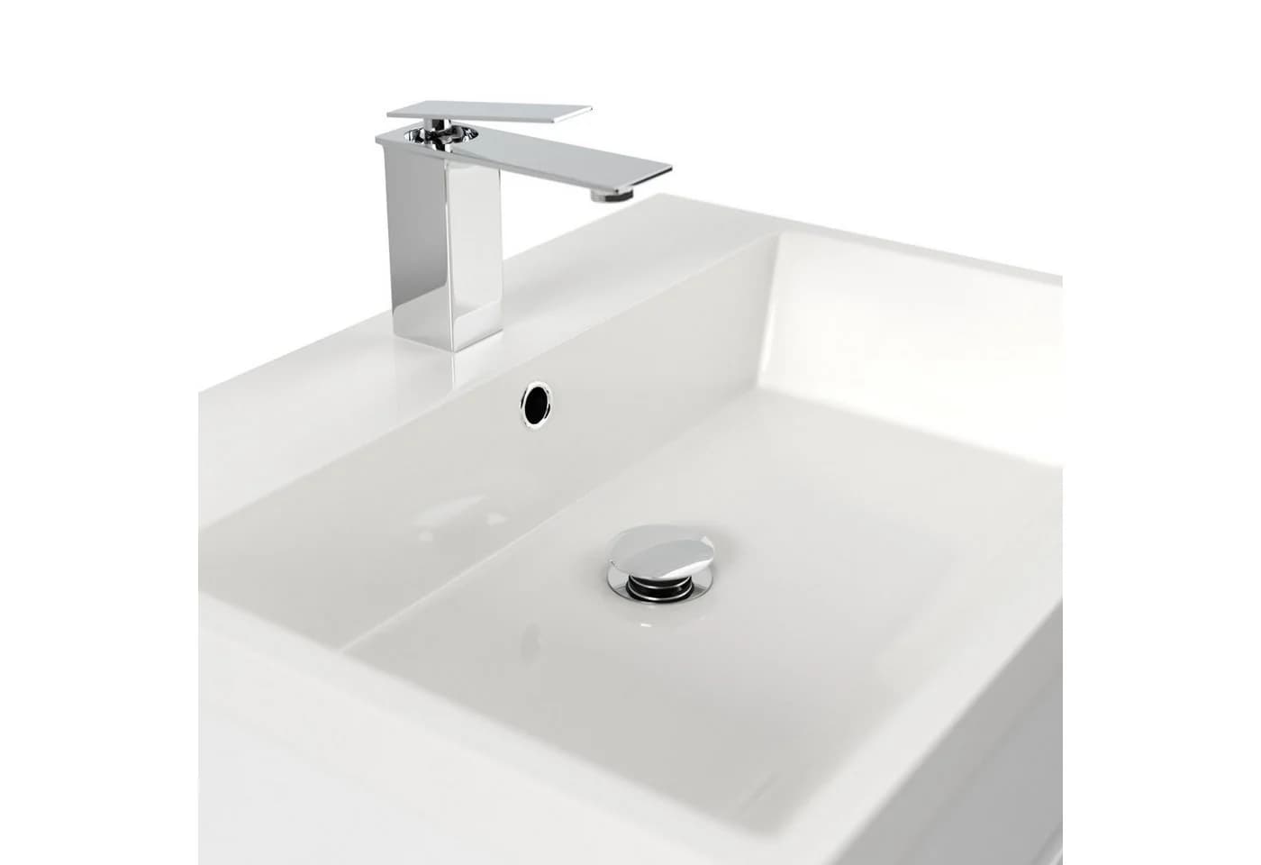 Magnolia Home Waschtisch Badmöbel Via 60 SoftClose Weiß Hochglanz Grifflose Schubladen - Bild 5