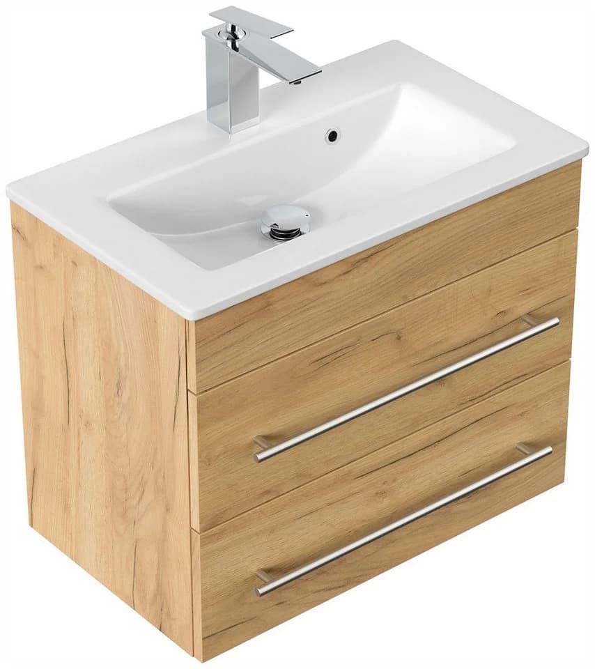 Magnolia Home Waschtisch Badmöbel Mars 600 SlimLine SoftClose Eiche Gold - Bild 2