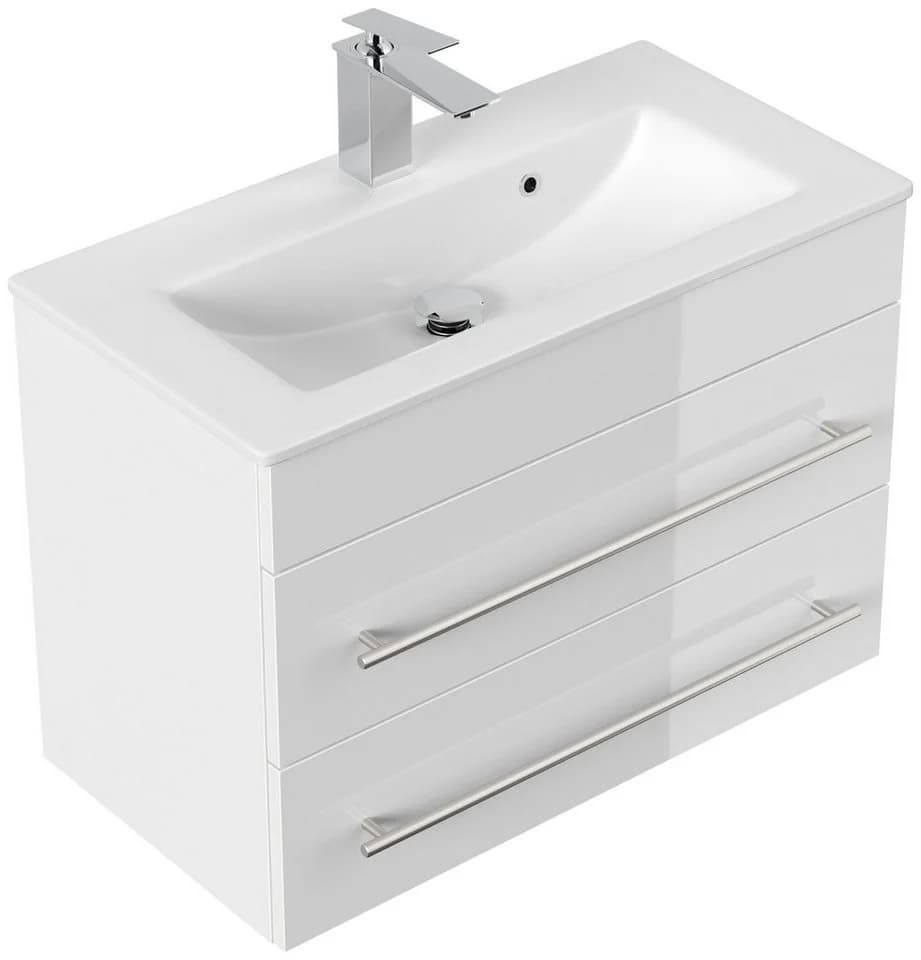 Magnolia Home Waschtisch Badmöbel Mars 700 SlimLine Weiss Hochglanz SoftClose - Bild 2
