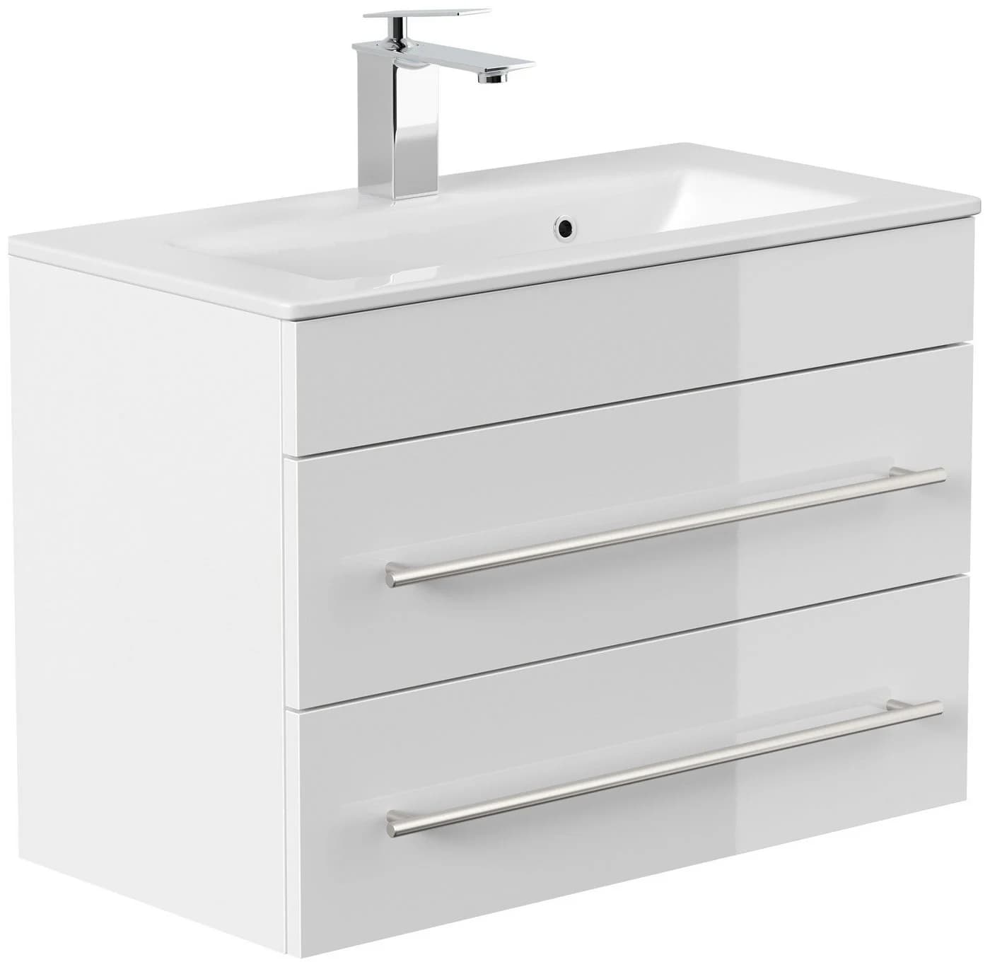 Magnolia Home Waschtisch Badmöbel Mars 700 SlimLine Weiss Hochglanz SoftClose - Bild 3