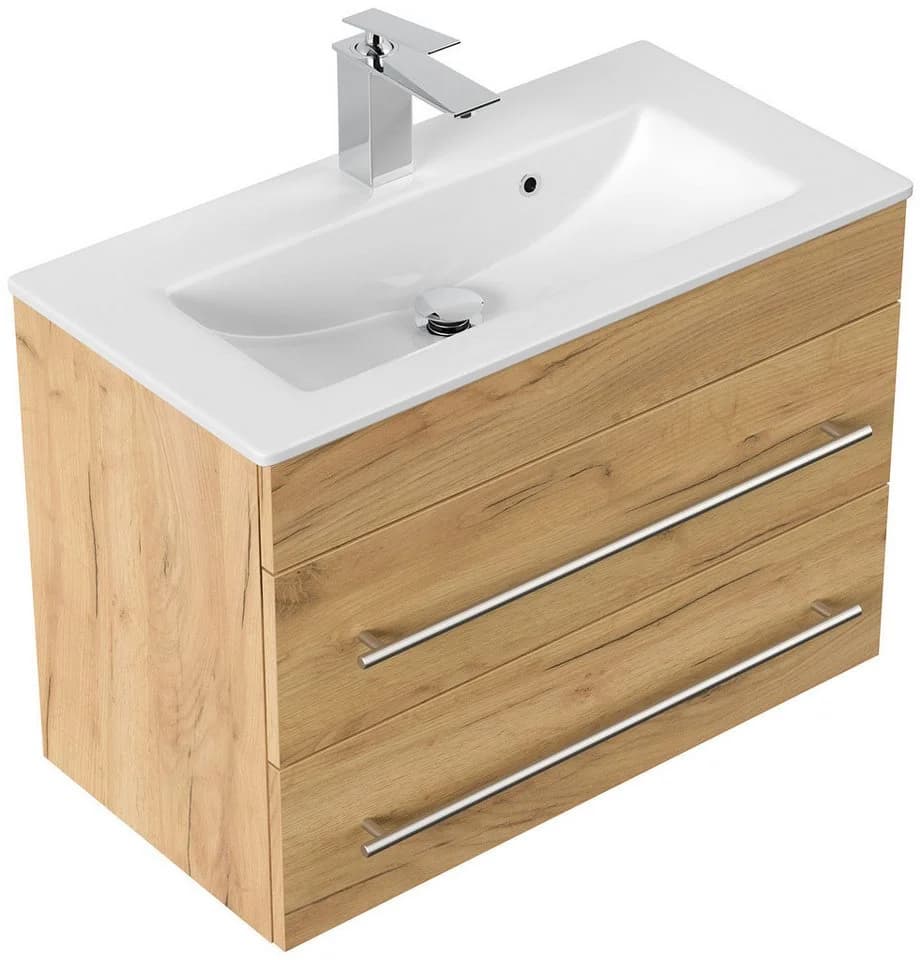 Magnolia Home Waschtisch Badmöbel Mars 700 SlimLine SoftClose Eiche Gold - Bild 2