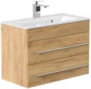 Magnolia Home Waschtisch Badmöbel Mars 700 SlimLine SoftClose Eiche Gold Bild 3