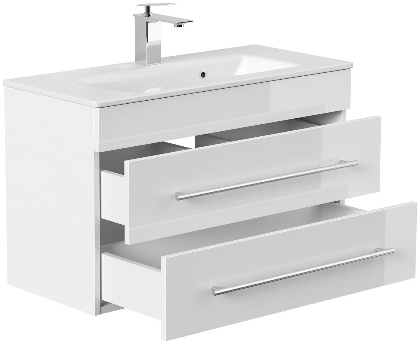 Magnolia Home Waschtisch Badmöbel Mars 800 SlimLine weiss hochglanz - Bild 1