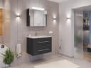 Magnolia Home Badmöbel Set Firenze 70 mit Spiegelschrank Softclose Grau Bild 2