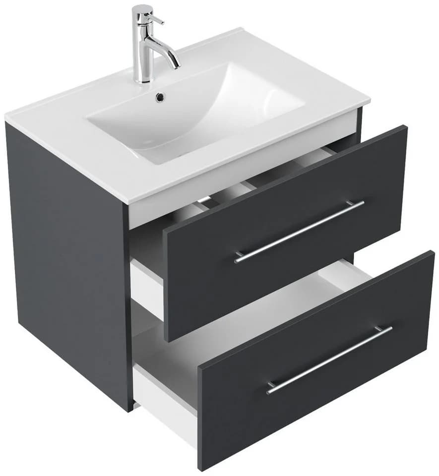 Magnolia Home Badmöbel Set Firenze 70 mit Spiegelschrank Softclose Grau - Bild 3