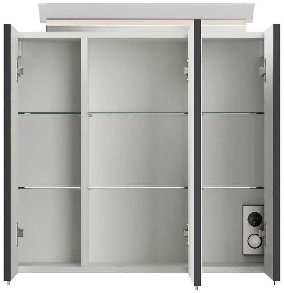 Magnolia Home Badmöbel Set Firenze 70 mit Spiegelschrank Softclose Grau - Bild 5