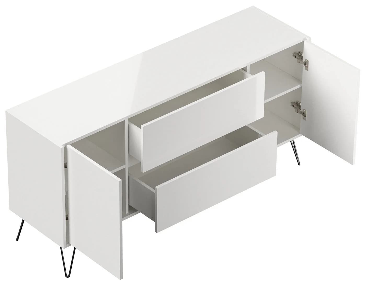 Magnolia Home Sideboard Yako Weiß Hochglanz mit SoftClose - Bild 4