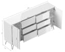Magnolia Home Sideboard Yako XL 200cm 6 Schubladen 2 Türen Grafit/Eiche Bild 1