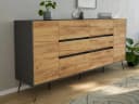 Magnolia Home Sideboard Yako XL 200cm 6 Schubladen 2 Türen Grafit/Eiche Bild 2