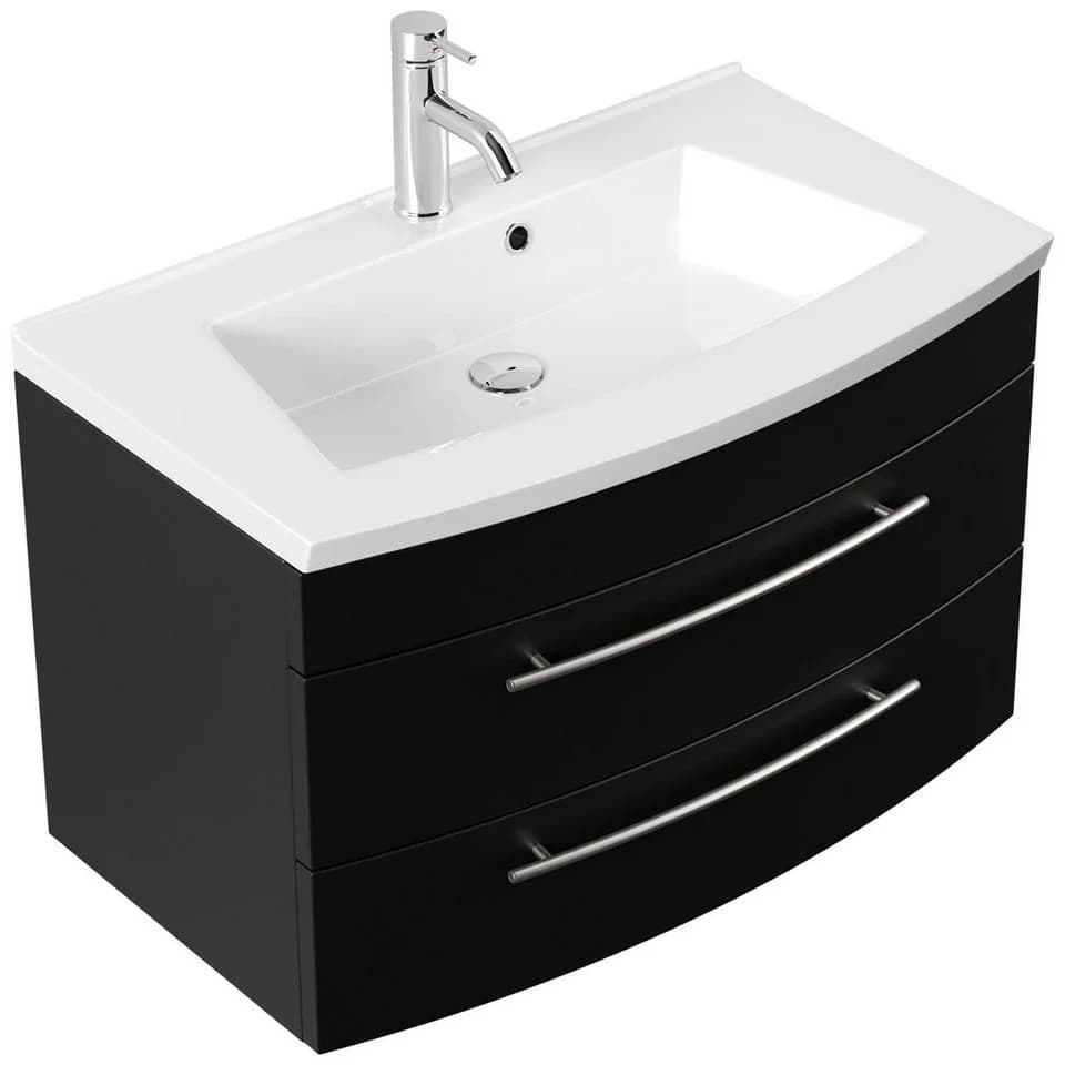 Magnolia Home Waschtisch Badmöbel Bella 80 Schwarz SoftClose - Bild 2